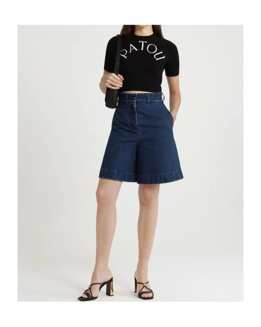 Patou Blue Denim Bermuda Shorts