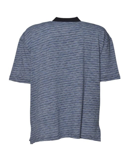 Etro Blue Striped Short Sleeved Polo Shirt for men