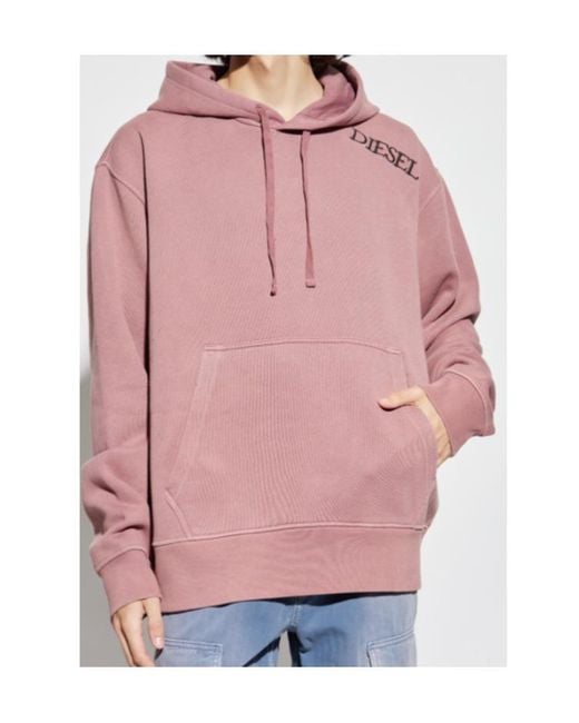 DIESEL Pink S-Macs-Hood-T2 Drawstring Hoodie for men