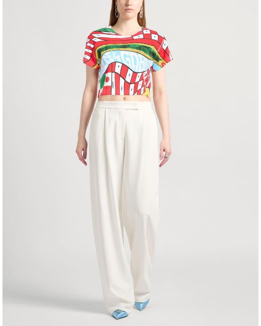 Dolce & Gabbana Red Colorful Printed Short-Sleeve T-Shirt