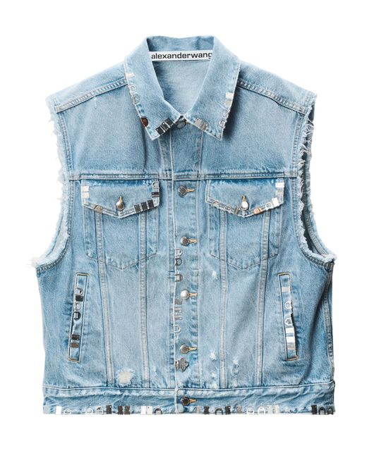 Alexander Wang Blue Regen Denim Oversized Vest for men