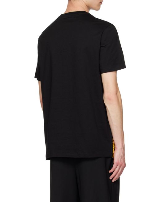 Versace Black Baroque Printed Crewneck T-Shirt for men
