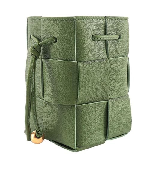 Bottega Veneta Green Woven Detail Shoulder Bag