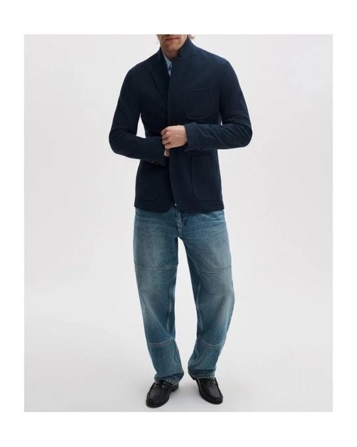 Rag & Bone Blue Skeleton Cotton Piqué-Knit Blazer for men