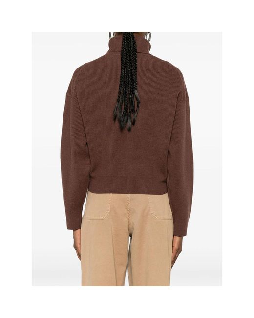 Brunello Cucinelli Brown Roll-Neck Sweater