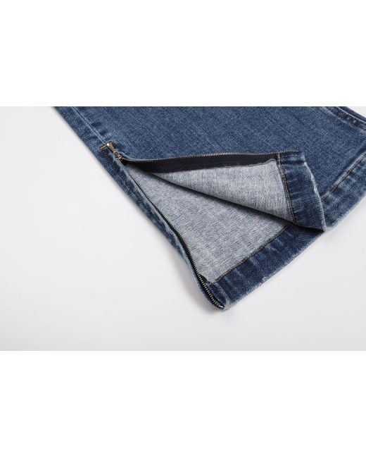 LIU REGALI Blue Straight Zipper Jeans