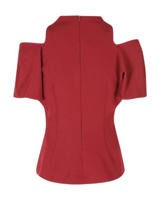 FEDERICA TOSI Red Off-The-Shoulder T-Shirt