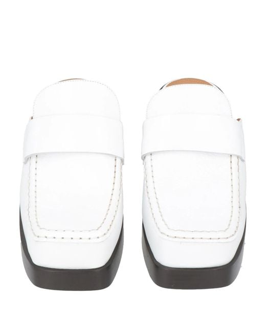 Marni White Pebbled-Leather Mules