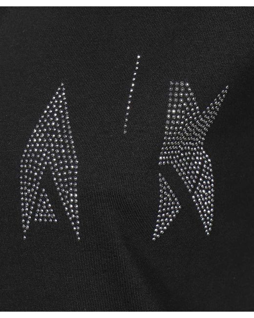 ARMANI EXCHANGE Black V-Collar Short-Sleeved T-Shirt