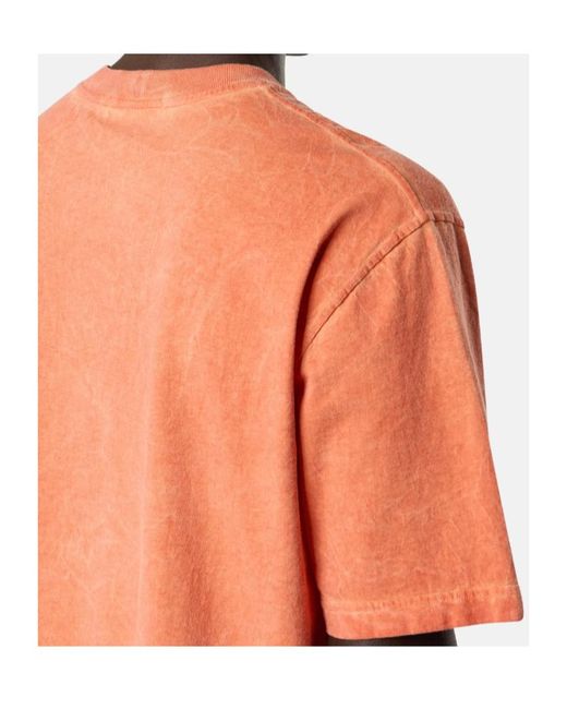 Stone Island Orange Regular-Fit Pigment-Dyed T-Shirt for men