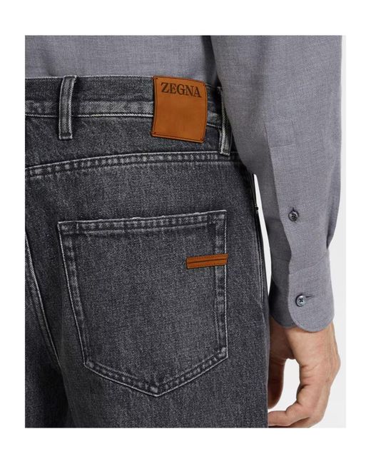 Zegna Blue Cotton Jeans for men