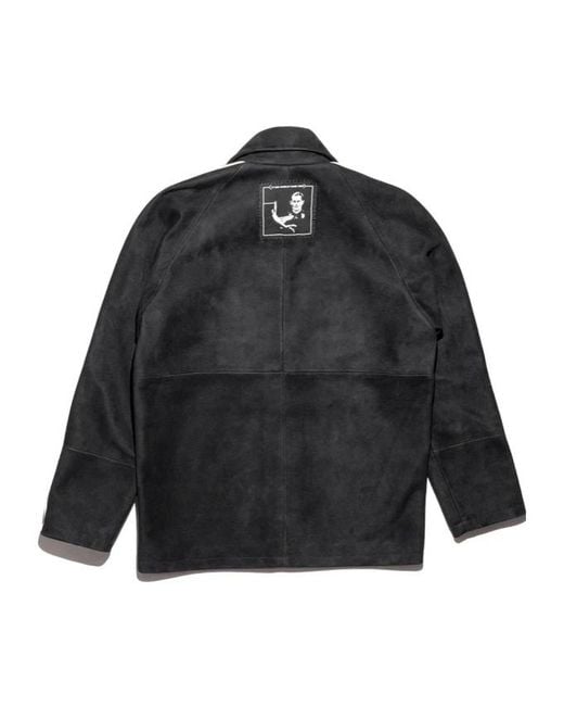 Enfants Riches Deprimes Gray Académie Side-Stripe Suede Jacket for men