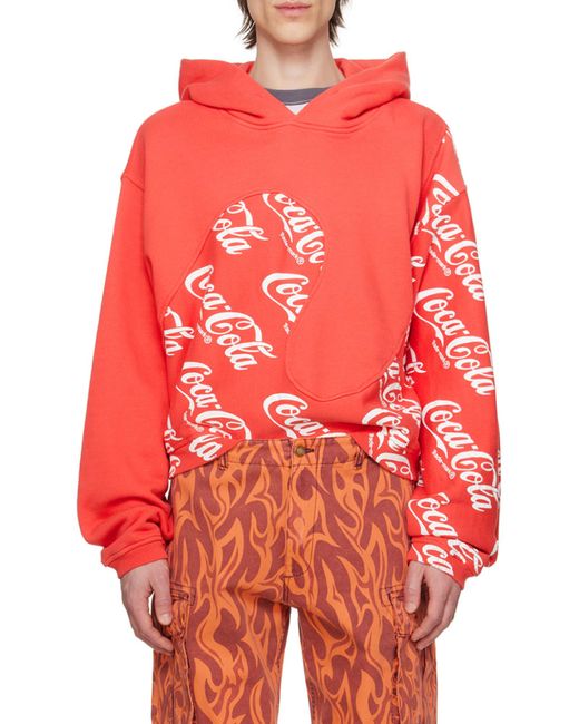 ERL Red Coca-Cola Print Hoodie for men