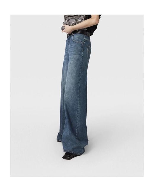 Stella McCartney Blue High-Rise Straight Leg Denim Jeans