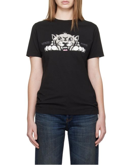 KENZO Black Logo Printed Crewneck T-Shirt