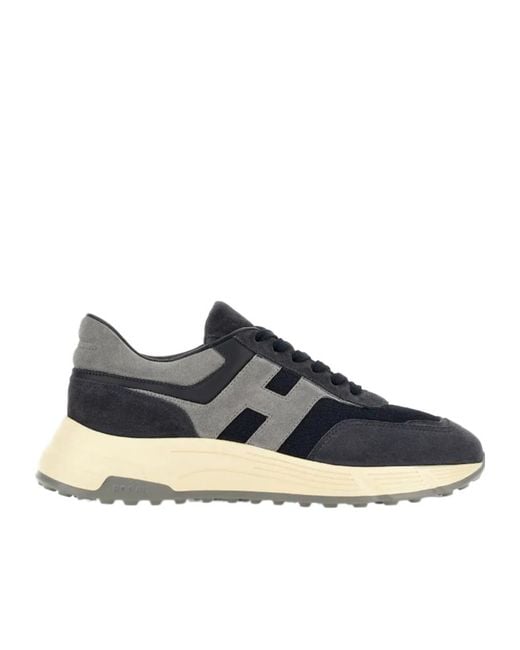 Hogan Blue H-Stripe Low-Top Sneakers for men