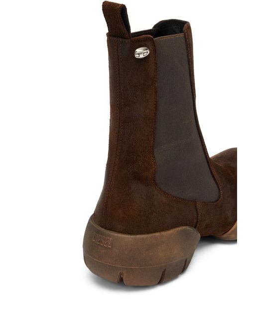 DIESEL Brown D-Mathieu Suede Chelsea Boots for men