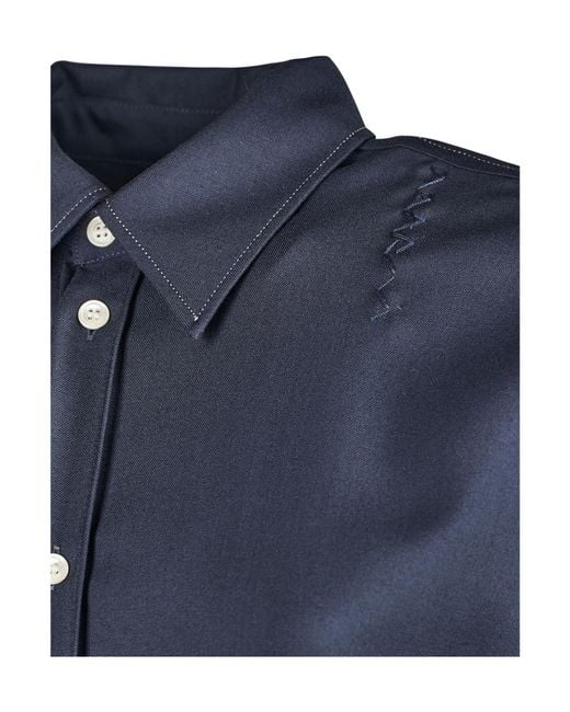 Marni Blue Cuvered Hem Layered Shirt