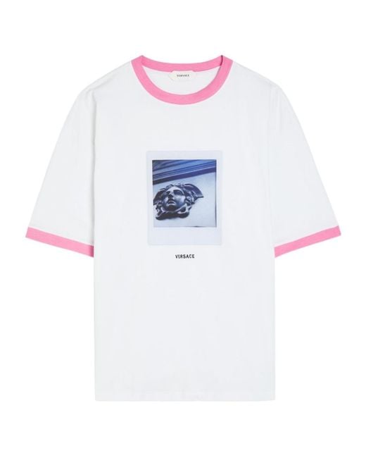 Versace White Printed Cotton T-Shirt