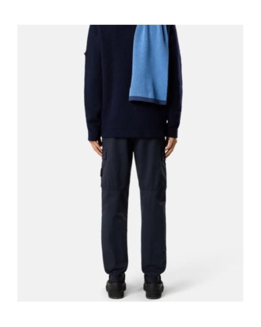 Stone Island Blue Compass Patch Cargo Trousers for men