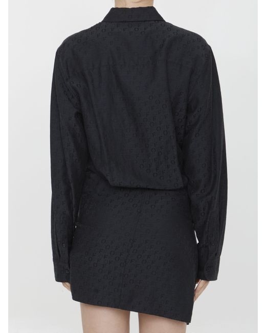 Off-White c/o Virgil Abloh Black Monogram Jacquard Twisted Mini Dress