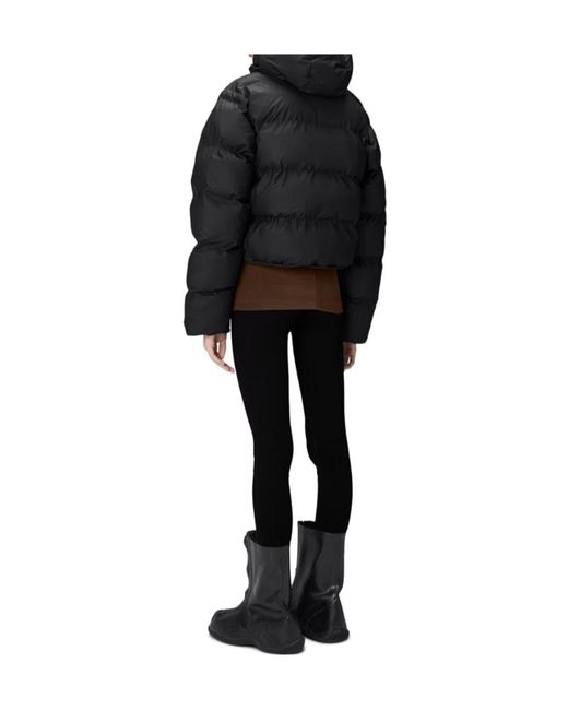 Rains Black Alta Short Puffer Jacket