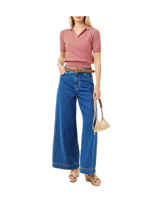 Weekend by Maxmara Red Horizontal Striped Knit Top