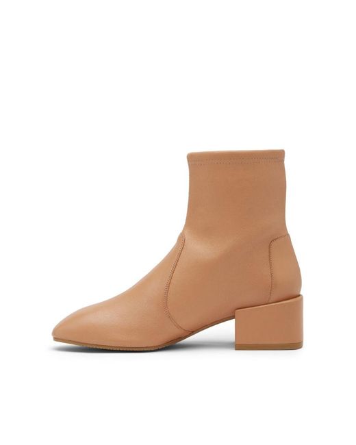 Stuart Weitzman Brown Slip-On Ankle Boots