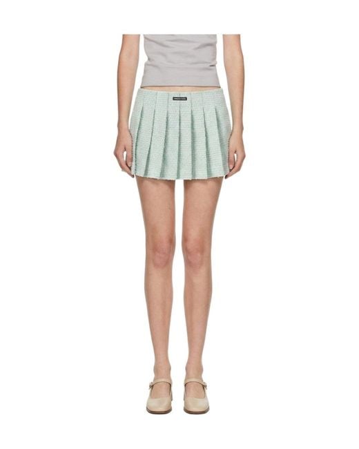 Marissa Chiara Blue Logo Pleated Skirt
