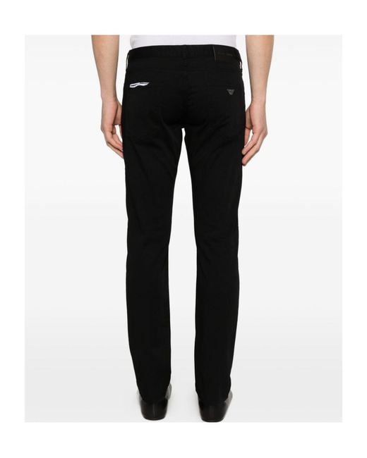 Emporio Armani Black Logo-Detail Jeans for men