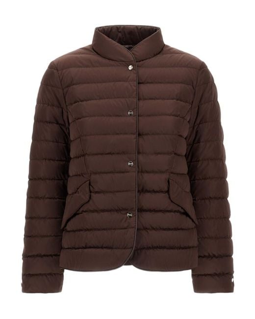 Herno Brown Long-Sleeve Quilted Cotton Jacket