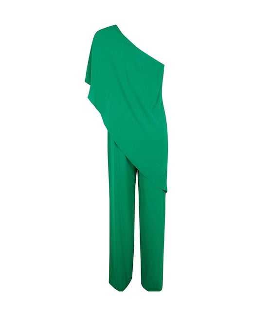 Ralph Lauren Green Lauren April One-Shoulder Jumpsuit
