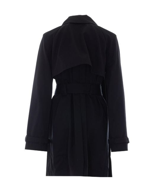Ann Demeulemeester Black Reppa Asymmetric Trench Coat