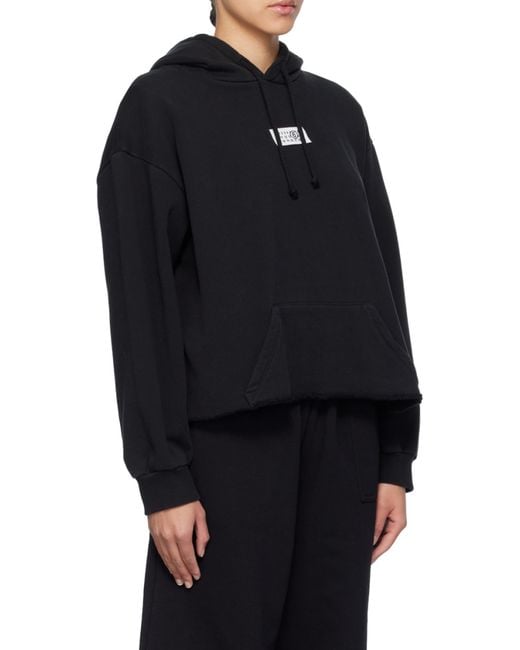 MM6 by Maison Margiela Black Drop Shoulder Hoodie