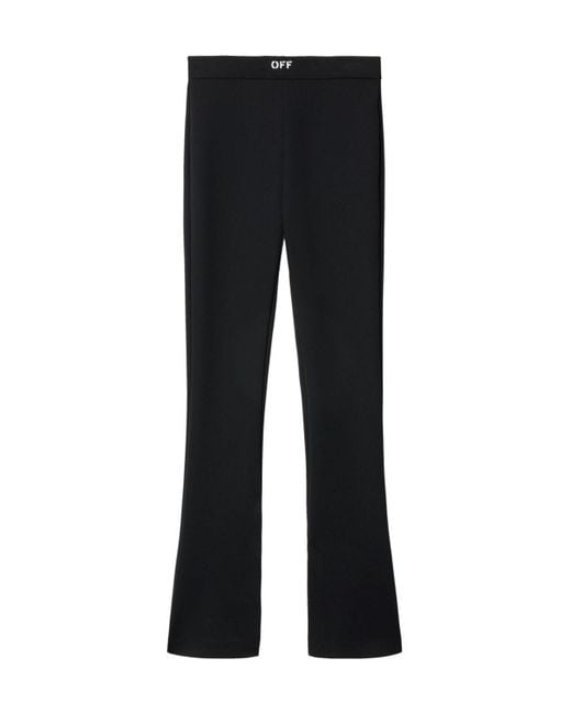 Off-White c/o Virgil Abloh Black Logo Printed Flared Leggings