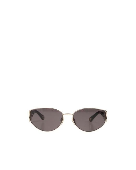 Chloé White Chloé Eyewear Irregular Frame Sunglasses