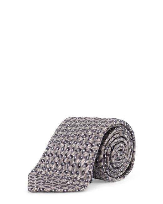 Giorgio Armani White Micro Pattern Silk Tie for men