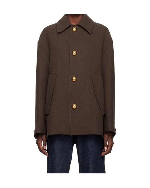 AMI Brown Ami Long Sleeved Straight Hem Jacket