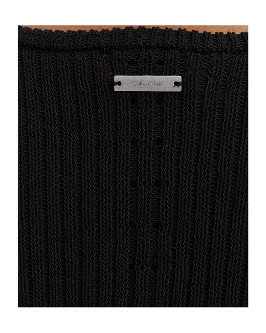 Calvin Klein Black Single-Breasted Knit Cardigan