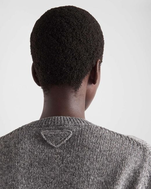 Prada Gray Long-Sleeved Crewneck Knitted Jumper