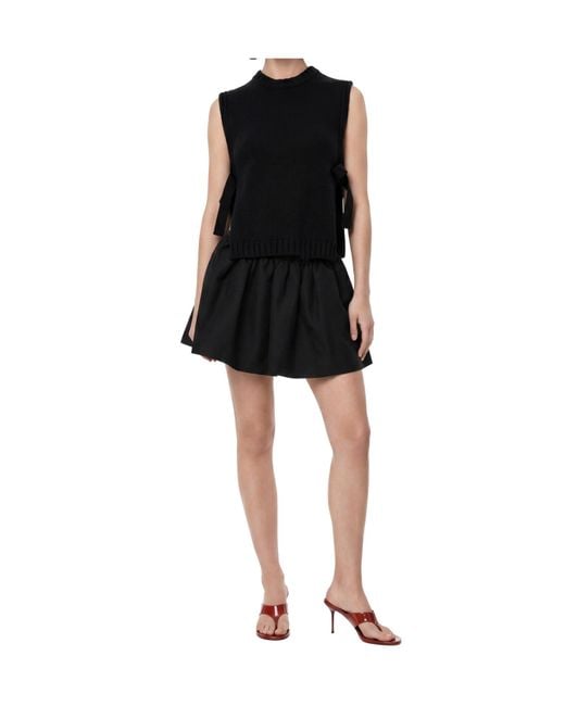 Soeur Black Sleeveless Knit Sweater