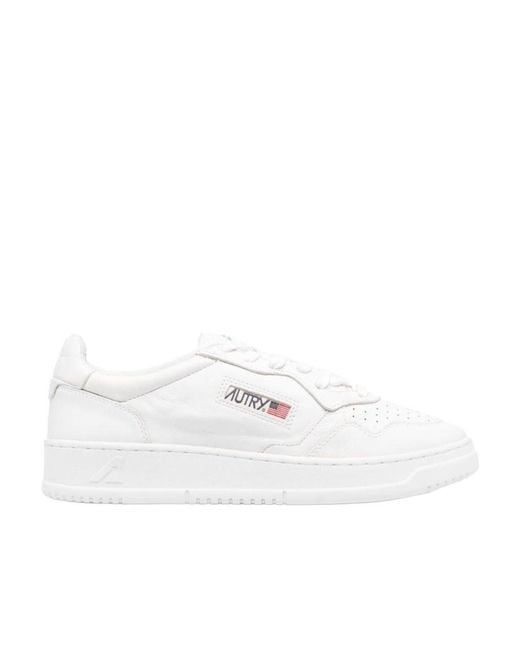 Autry White Medalist Low-Top Sneakers for men