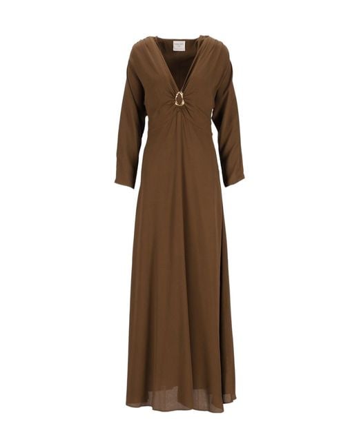 Forte_forte Brown V-Neck Dress
