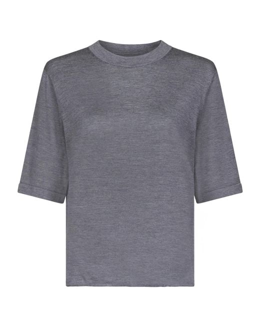Loulou de Saison Gray Nala 01 Boxy Short Sleeve Top