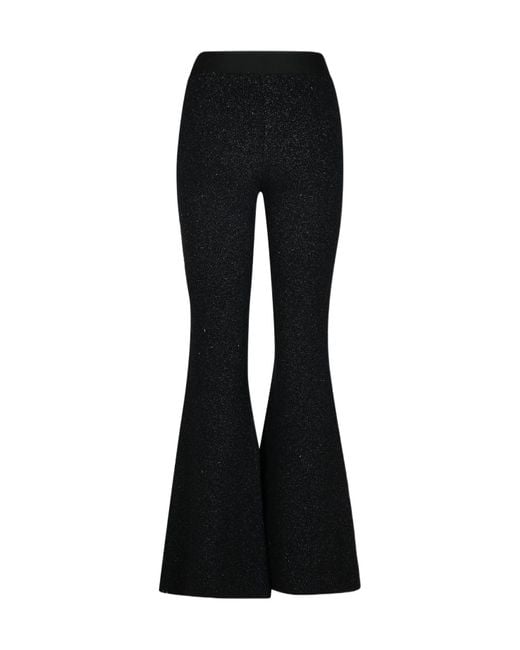Palm Angels Black Logo Tape Flared Pants