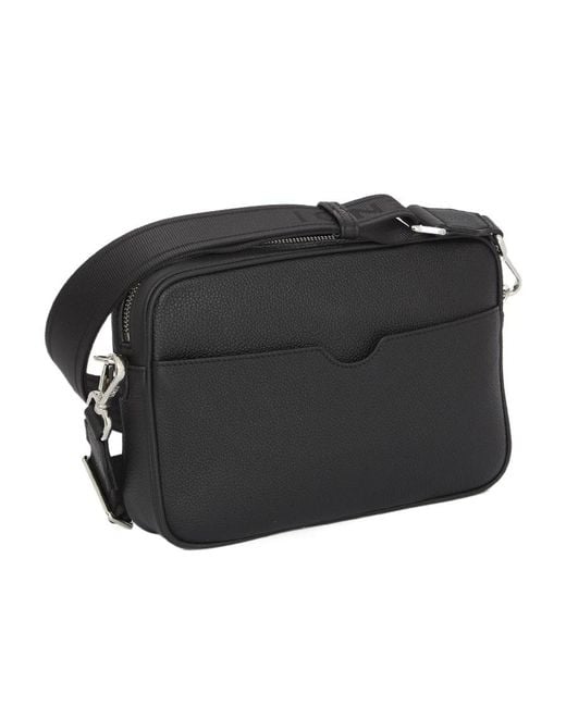 Fendi Black Logo Embossed Camera Bag for men
