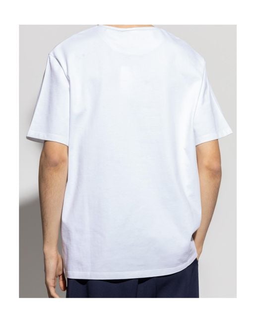 Bally White T-Shirt With Embroidered Logo for men