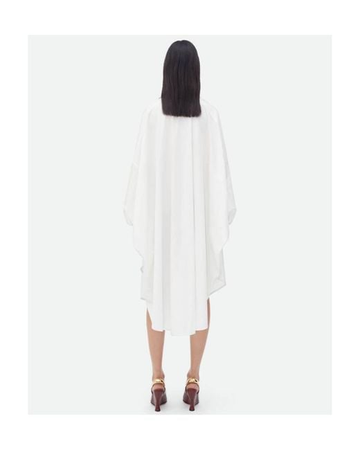Bottega Veneta White Half-Buttoned Shirt Dress
