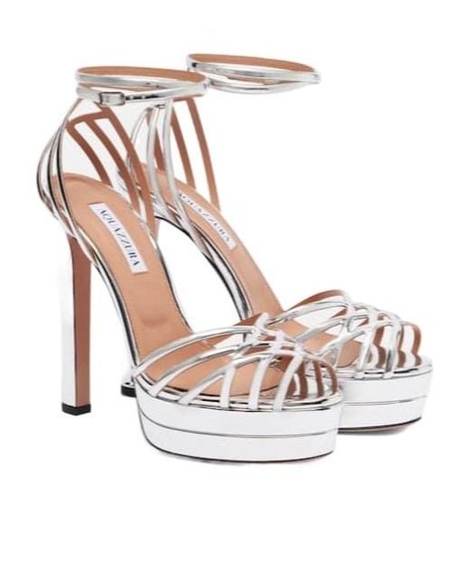 Aquazzura White Platform High-Heel Sandals