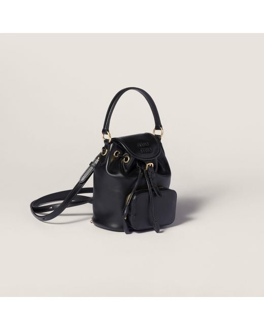 Miu Miu Black Logo-Detailed Mini Backpack
